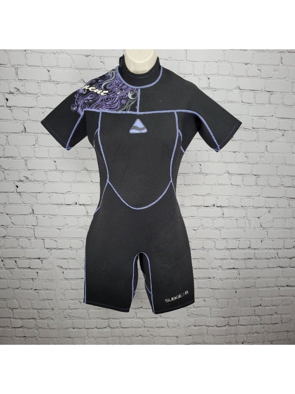 Subgear Black Purple Element Short Sleeve Shorty Springsuit Wetsuit Medium M